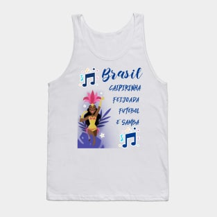 Brasil, caipirinha, feijoada, futebol e samba Tank Top